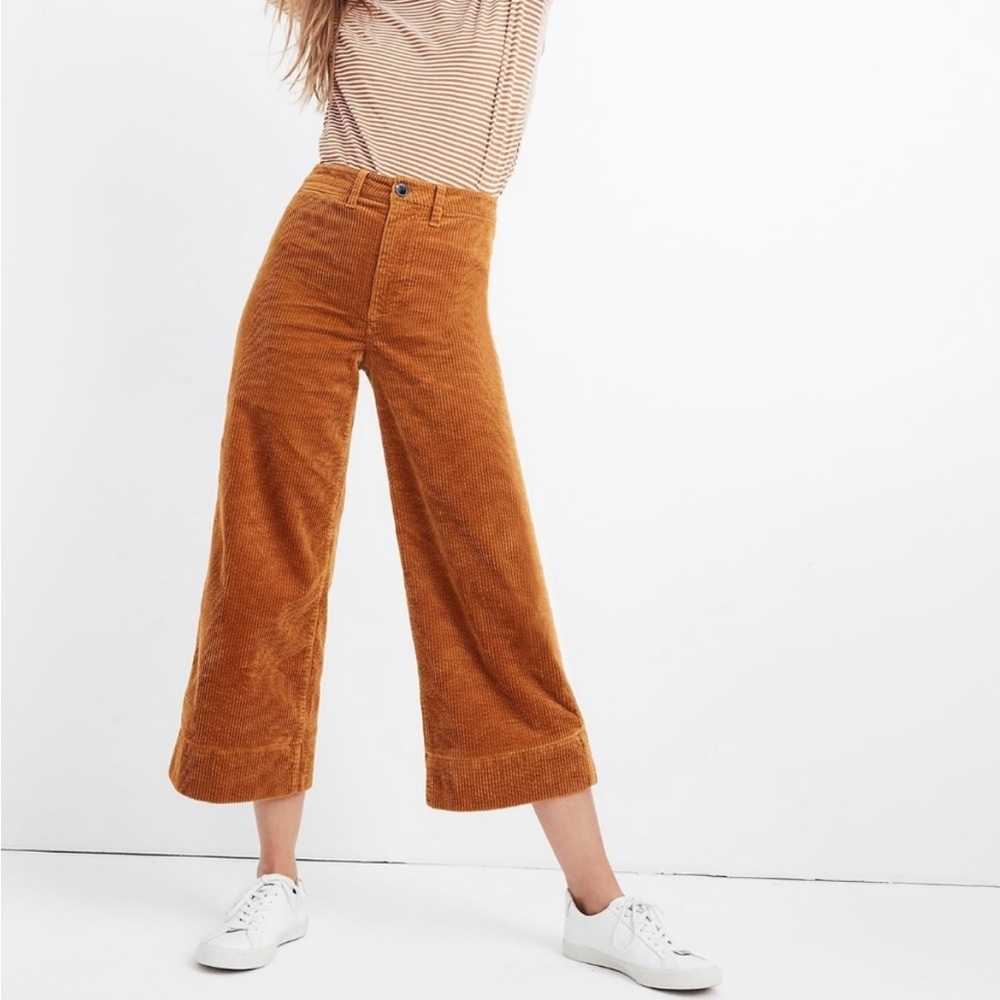 Madewell Emmett Wide-Leg Crop Pants in Corduroy